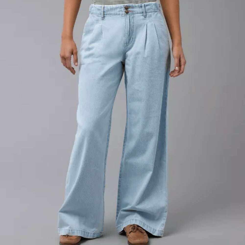 NWT (Long) AE Strigid High-Waisted Wide-Leg Trouser Jean - 6 Long